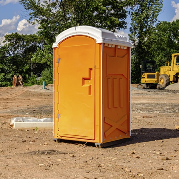 how often are the portable restrooms cleaned and serviced during a rental period in Butlertown